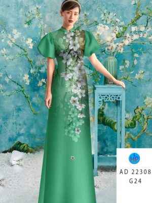 Vải Áo Dài Hoa In 3D AD 22308 36